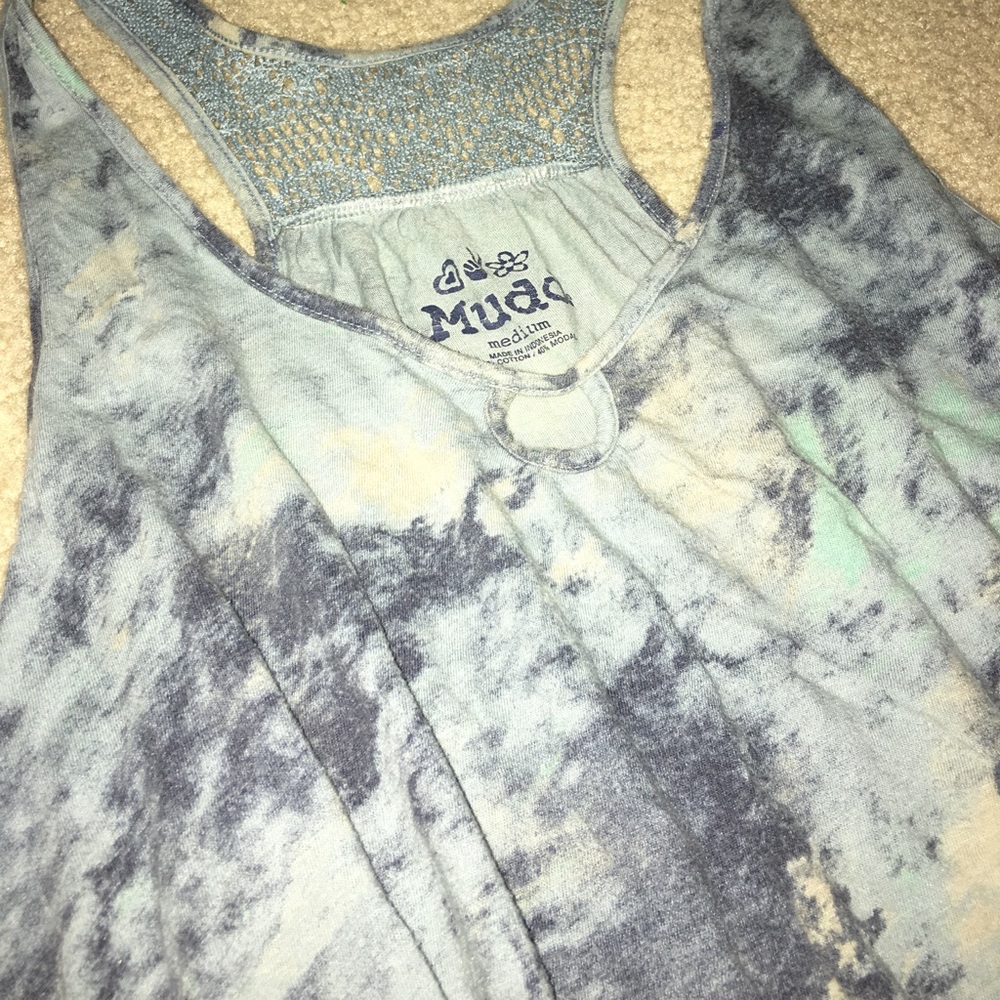 Tie-dye blue tank top
